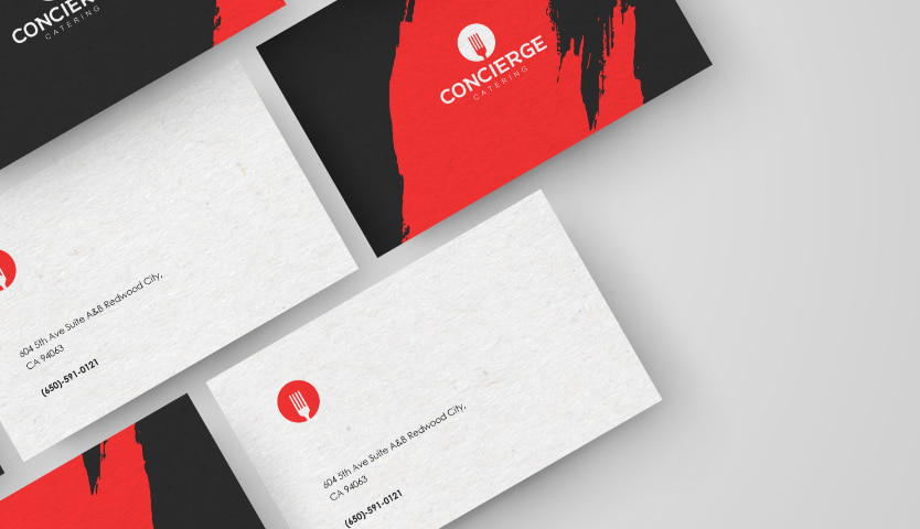Business cards design for SF catering company