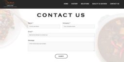 Restaurant website design - contact form